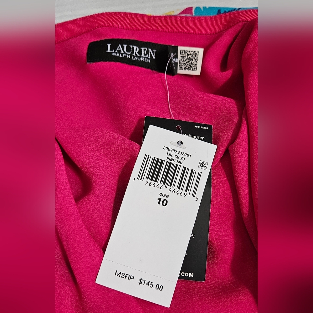 Lauren Ralph Lauren Floral Midi Skirt in Fuchsia NWT - Picture 8 of 9